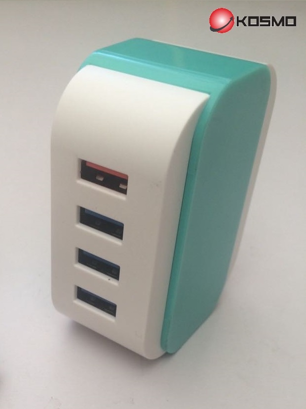 CARGADOR VIAJERO 220V 4 USB 6.2A MULTIPUERTO
